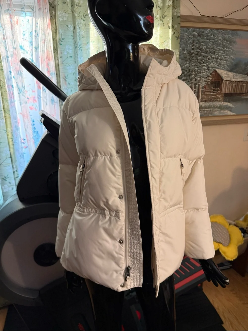 Ralph Lauren White Hooded Puffer Jacket